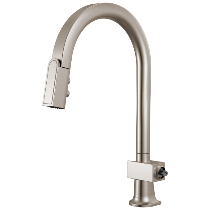 BRIZO Frank Lloyd Wright Pull-Down Kitchen Faucet with Arc Spout - Less Handle — Stainless