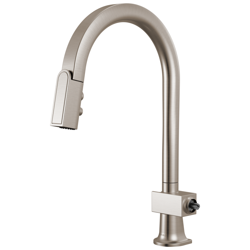 BRIZO Frank Lloyd Wright Pull-Down Kitchen Faucet with Arc Spout - Less Handle — Stainless