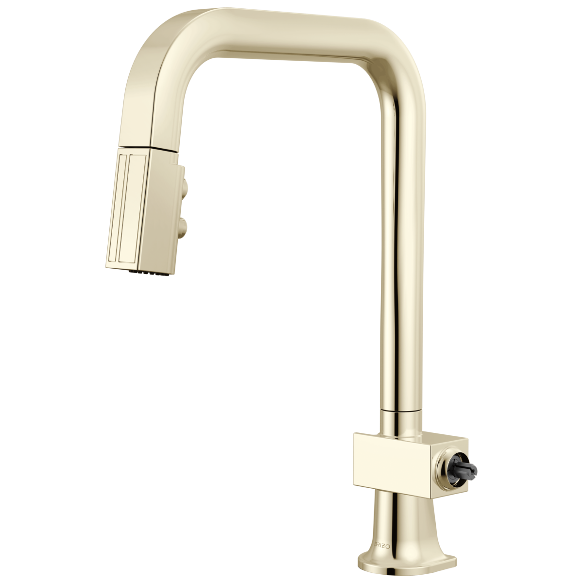 BRIZO Frank Lloyd Wright Pull-Down Kitchen Faucet with Square Spout - Less Handle — Polished Nickel