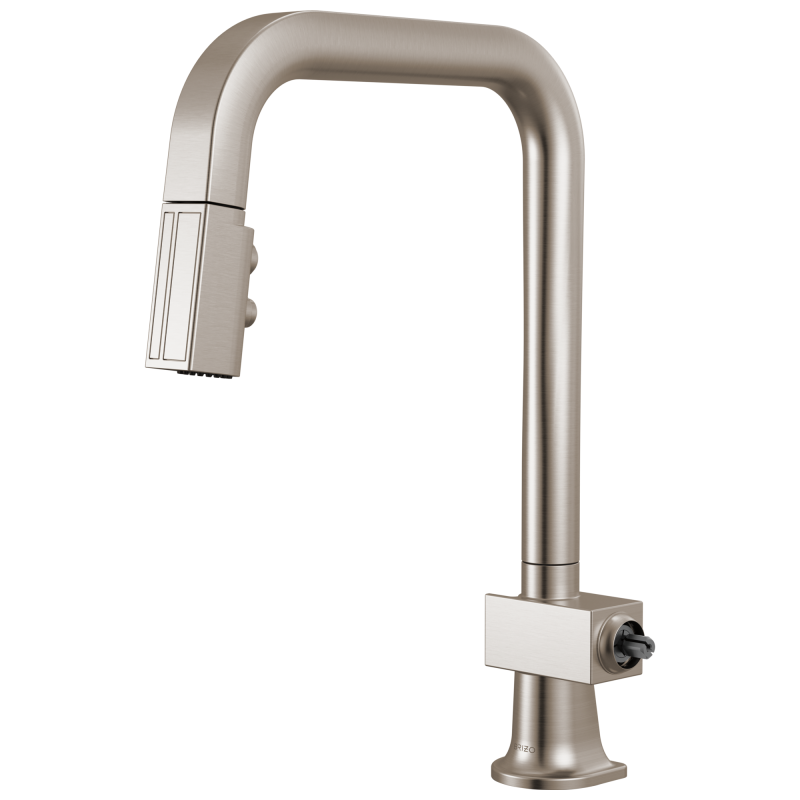 BRIZO Frank Lloyd Wright Pull-Down Kitchen Faucet with Square Spout - Less Handle — Stainless