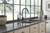 BRIZO Litze Beverage Faucet with Angled Spout and Knurled Handle — Matte Black/Luxe Gold