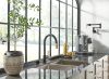 BRIZO Litze Wall Mount Pot Filler with Knurled Handle Kit — Matte Black/Luxe Gold