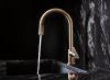 BRIZO Litze Pull-Down Faucet with Arc Spout and Knurled Handle — Luxe Gold