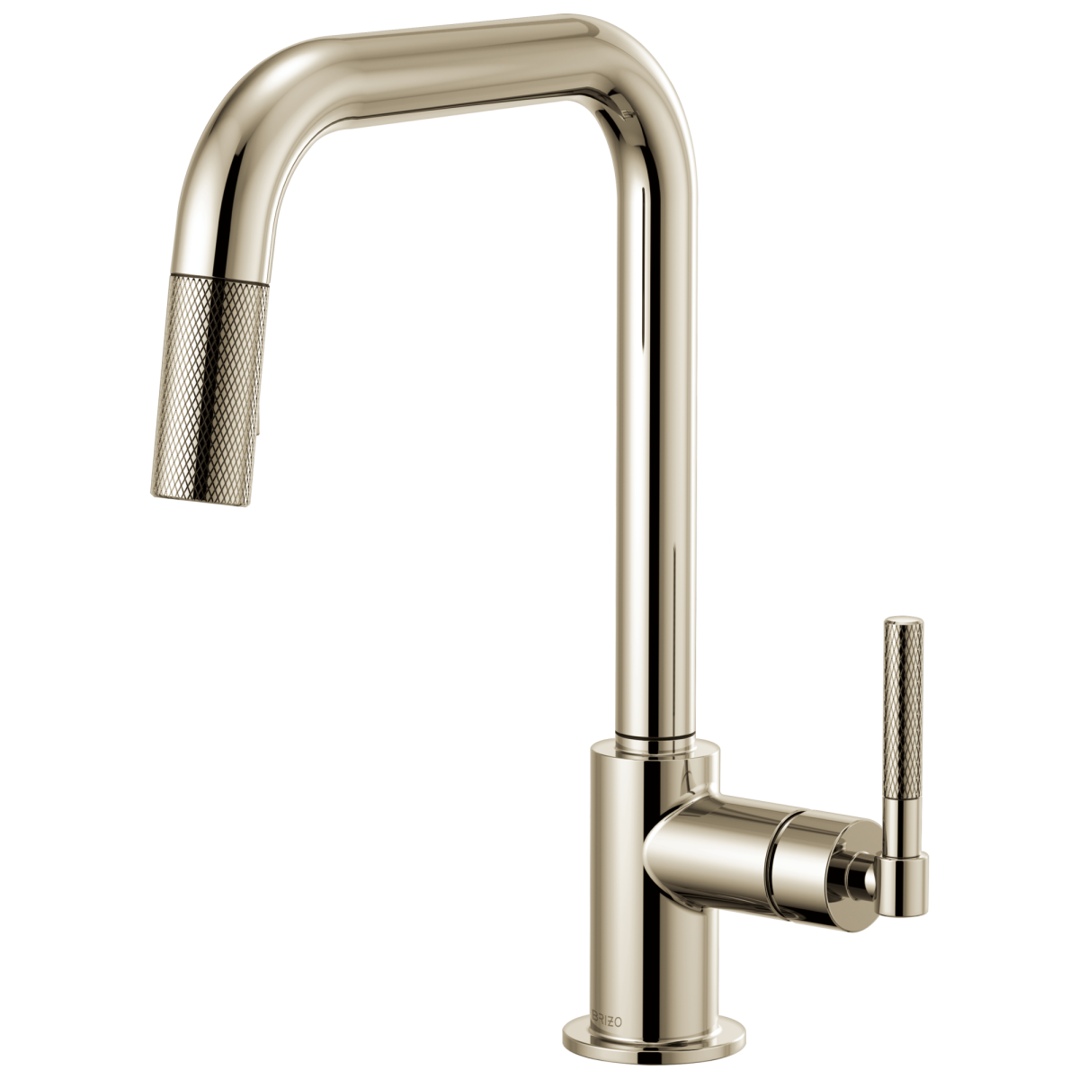 BRIZO Litze Pull-Down Faucet with Square Spout and Knurled Handle — Polished Nickel