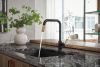 BRIZO Litze Pull-Down Faucet with Square Spout and Industrial Handle — Matte Black/Luxe Gold