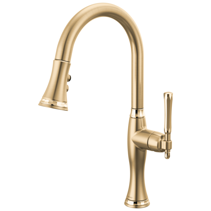 BRIZO Tulham Pull-Down Kitchen Faucet — Luxe Gold / Polished Gold