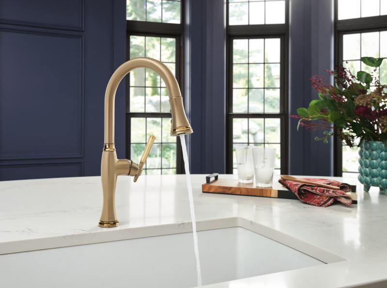 BRIZO Tulham Pull-Down Kitchen Faucet — Luxe Gold / Polished Gold