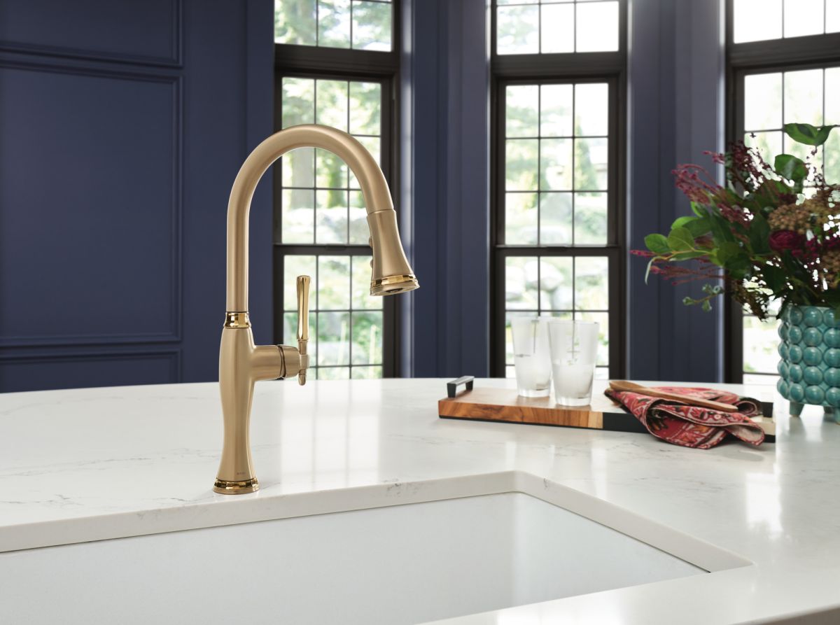 BRIZO Tulham Pull-Down Kitchen Faucet — Luxe Gold / Polished Gold