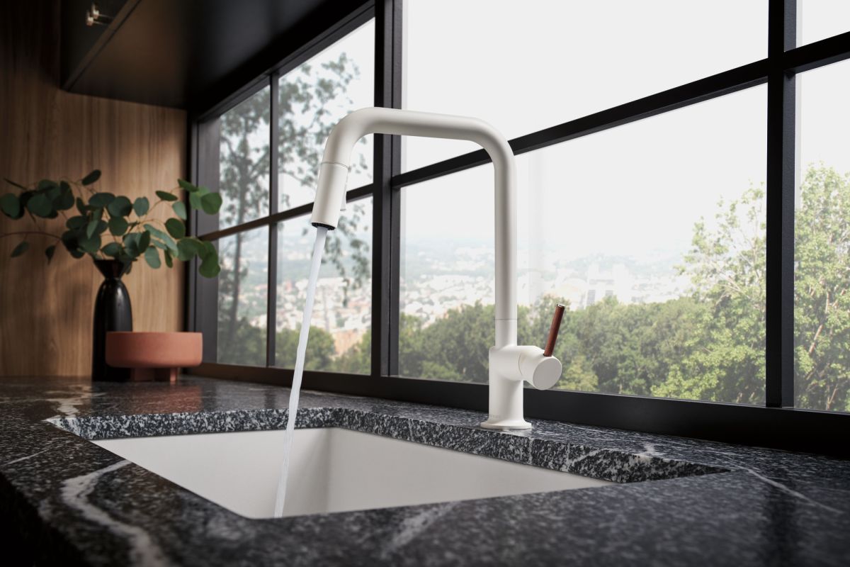 BRIZO Jason Wu for BRIZO Pull-Down Kitchen Faucet with Square Spout - Less Handle — Matte White
