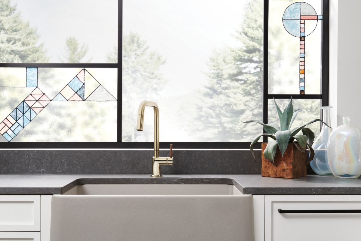 BRIZO Odin Pull-Down Faucet with Square Spout - Less Handle — Polished Nickel