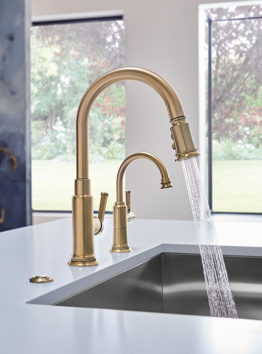 BRIZO Rook Instant Hot Faucet with Arc Spout — Luxe Gold