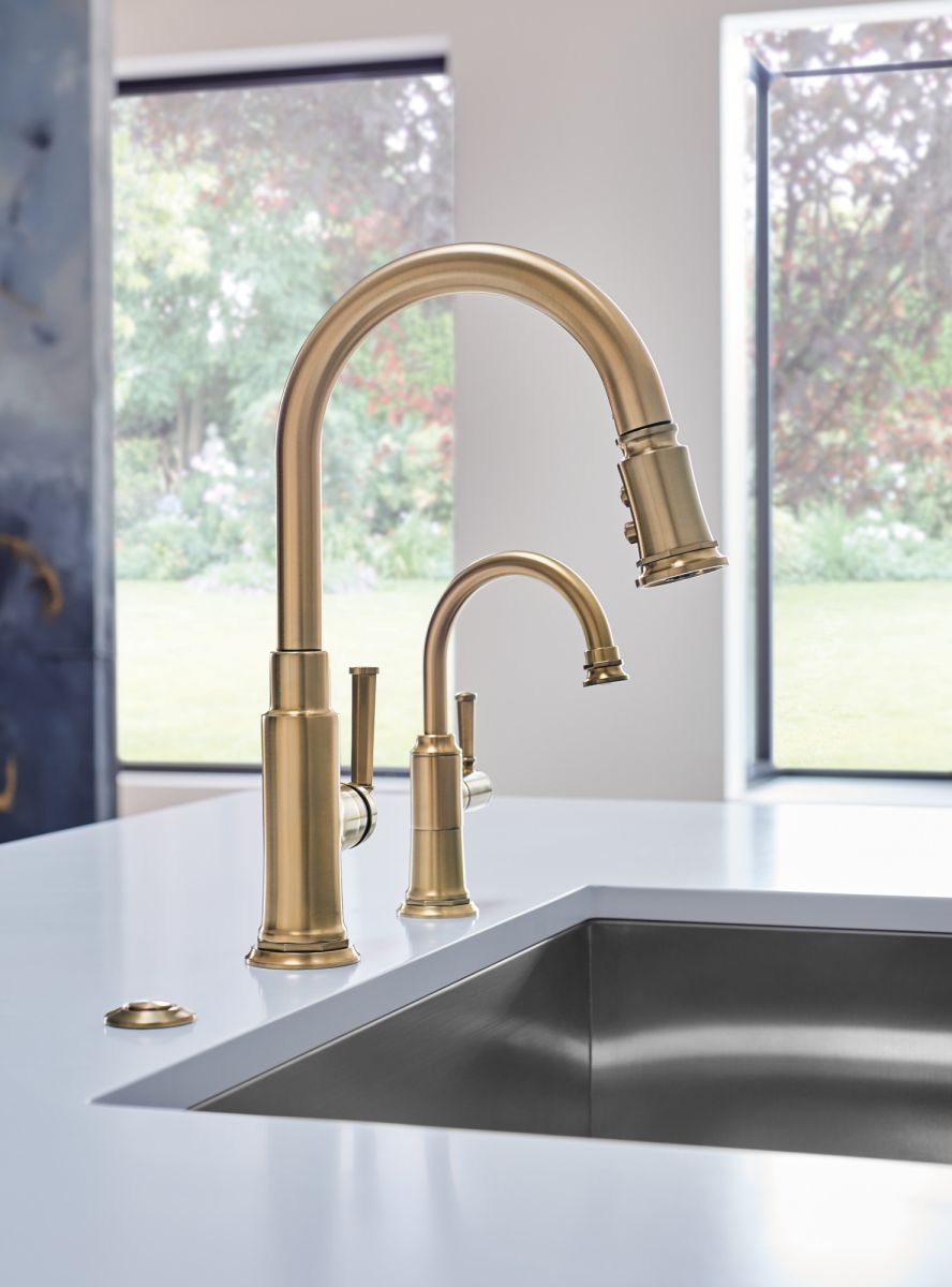 BRIZO Rook Instant Hot Faucet with Arc Spout — Luxe Gold
