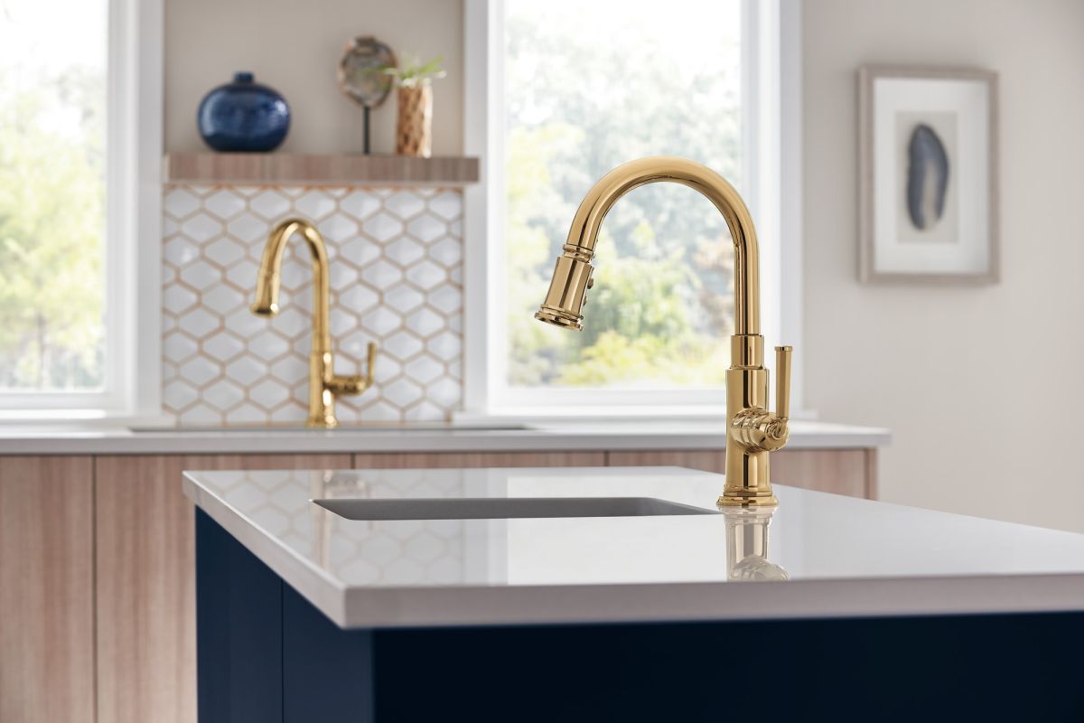 BRIZO Rook Pull-Down Faucet — Polished Gold