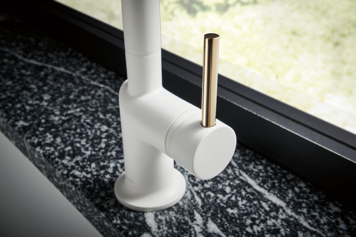 BRIZO Jason Wu for BRIZO Pull-Down Faucet Metal Lever Handle Kit — Matte White/Polished Nickel