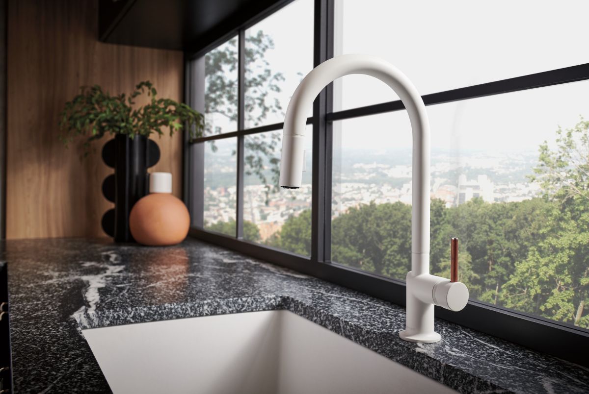 BRIZO Jason Wu for BRIZO Pull-Down Kitchen Faucet with Arc Spout - Less Handle — Matte White
