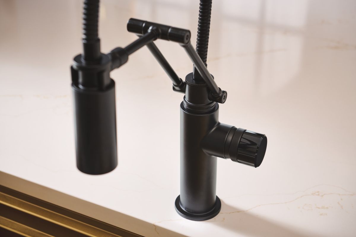 BRIZO Odin Articulating Kitchen Faucet with Finished Hose - Less Handle — Matte Black