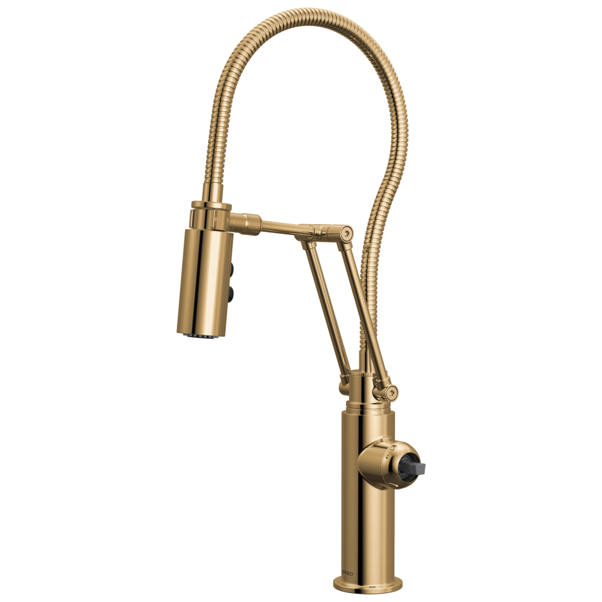 BRIZO Odin Articulating Kitchen Faucet with Finished Hose - Less Handle — Polished Gold
