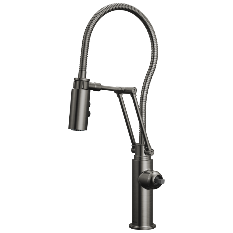 BRIZO Odin Articulating Kitchen Faucet with Finished Hose - Less Handle — Luxe Steel