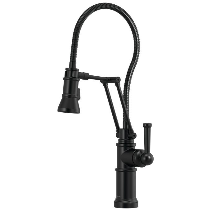BRIZO Artesso Articulating Faucet With Finished Hose — Matte Black