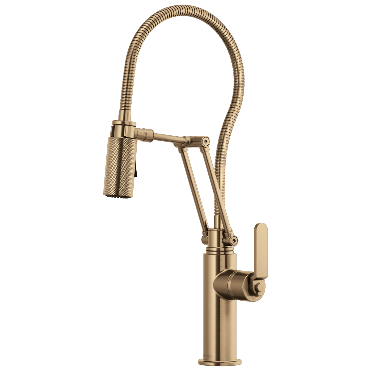 BRIZO Litze Articulating Faucet With Finished Hose — Luxe Gold
