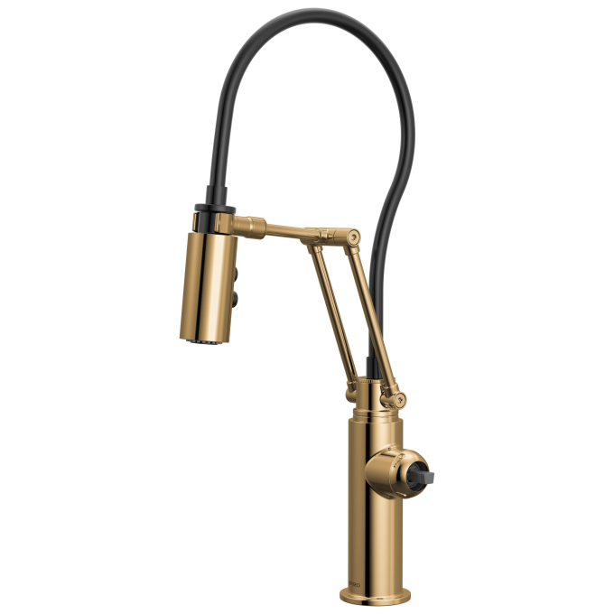BRIZO Odin Articulating Kitchen Faucet - Less Handle — Polished Gold