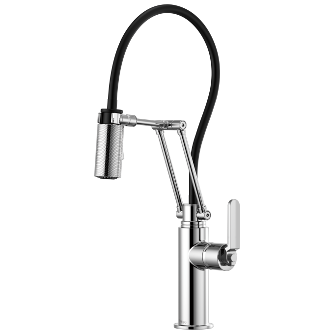 BRIZO Litze Articulating Faucet with Industrial Handle — Chrome