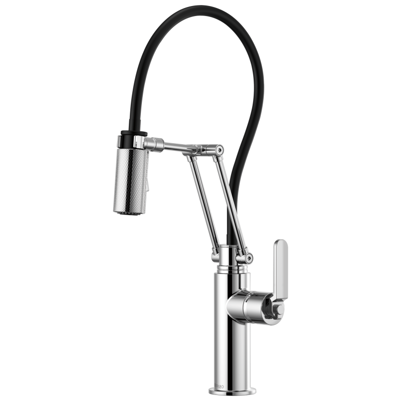 BRIZO Litze Articulating Faucet with Industrial Handle — Chrome