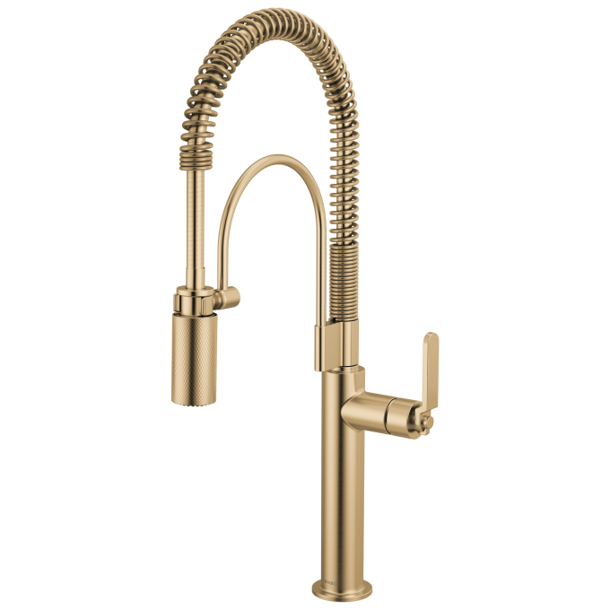 BRIZO Litze Semi-Professional Kitchen Faucet - Industrial Handle — Luxe Gold