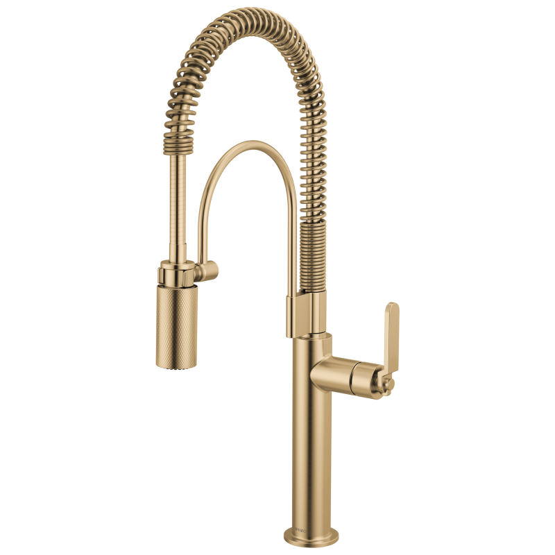 BRIZO Litze Semi-Professional Kitchen Faucet - Industrial Handle — Luxe Gold
