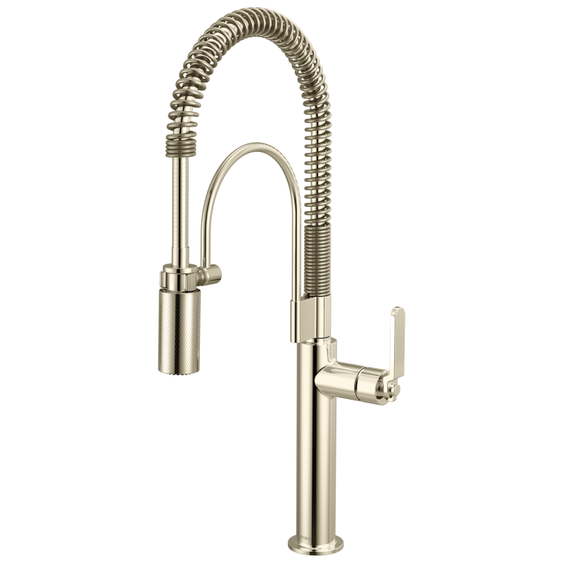 BRIZO Litze Semi-Professional Kitchen Faucet - Industrial Handle — Polished Nickel
