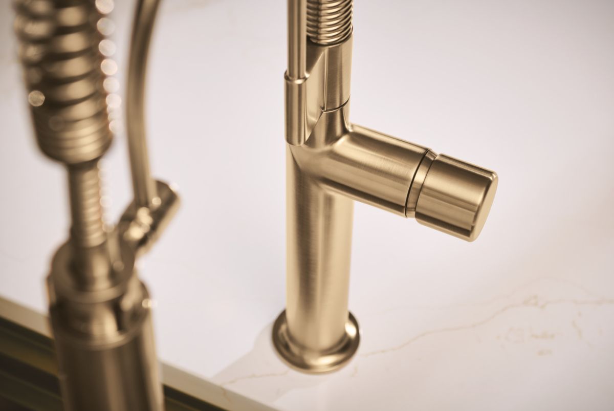 BRIZO Odin Kitchen Faucet Metal Knob Handle Kit — Luxe Gold