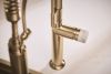 BRIZO Odin Kitchen Faucet White Marble Knob Handle Kit — Luxe Gold / Marble