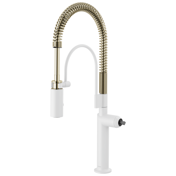 BRIZO Jason Wu for BRIZO Semi-Professional Kitchen Faucet - Less Handle — Matte White/Polished Nickel