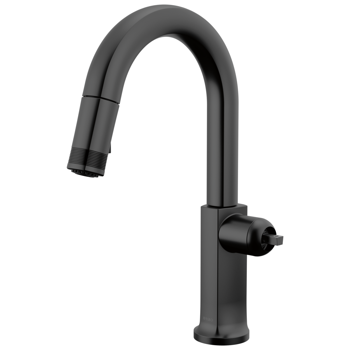 BRIZO Kintsu Pull-Down Prep Faucet with Arc Spout - Less Handle — Matte Black