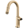 BRIZO Kintsu Pull-Down Prep Faucet with Arc Spout - Less Handle — Lumicoat® Luxe Gold
