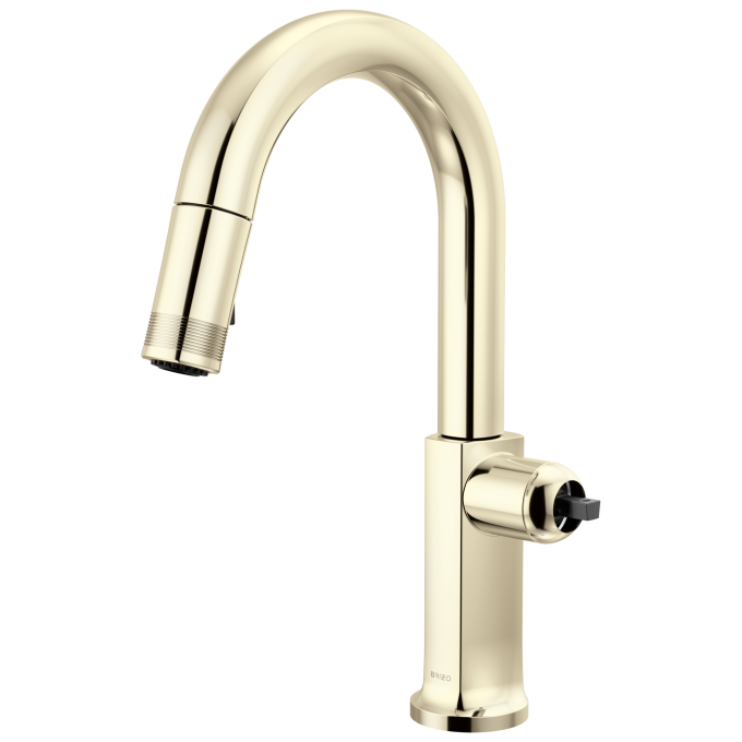 BRIZO Kintsu Pull-Down Prep Faucet with Arc Spout - Less Handle — Lumicoat® Polished Nickel