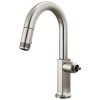BRIZO Kintsu Pull-Down Prep Faucet with Arc Spout - Less Handle — Lumicoat® Stainless