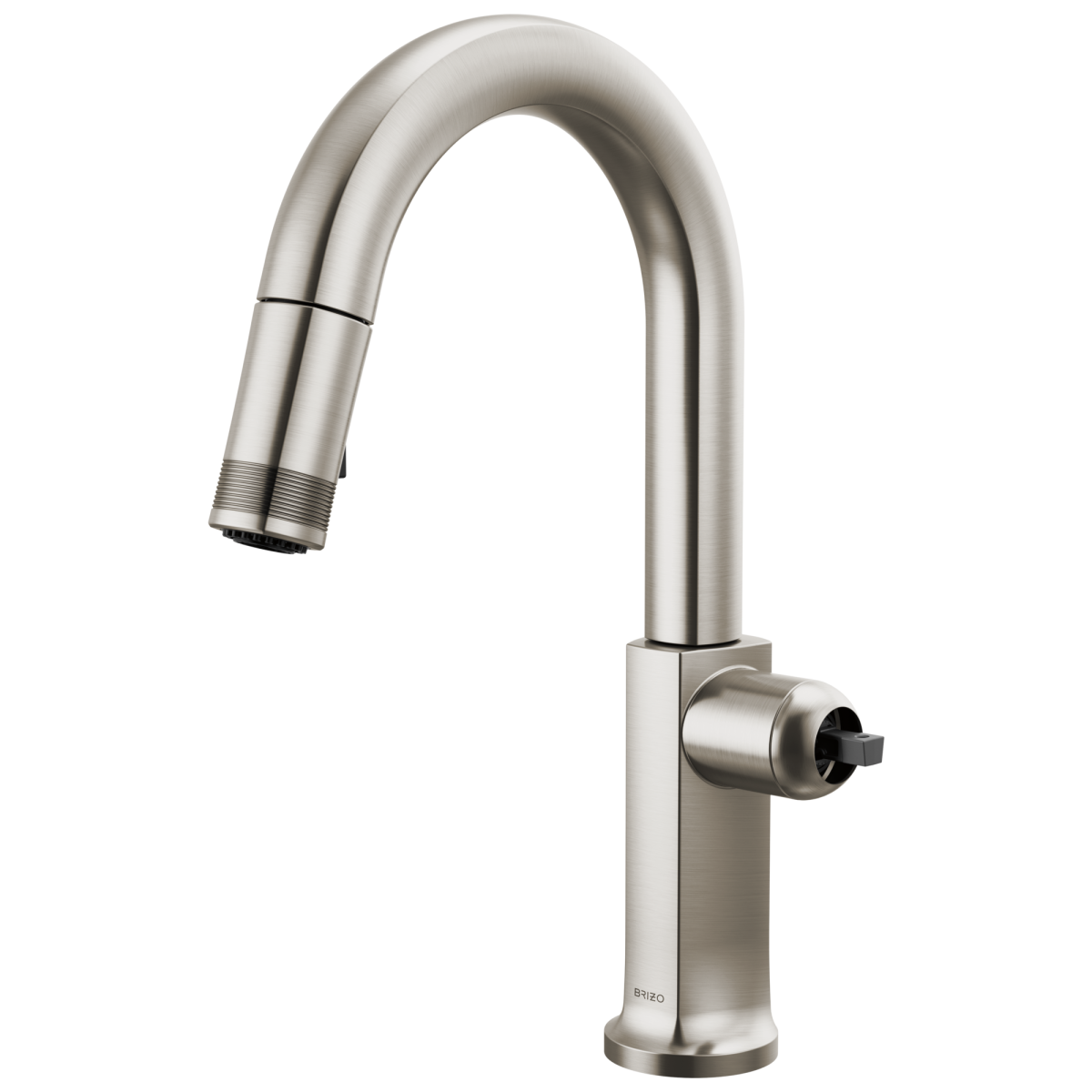BRIZO Kintsu Pull-Down Prep Faucet with Arc Spout - Less Handle — Lumicoat® Stainless