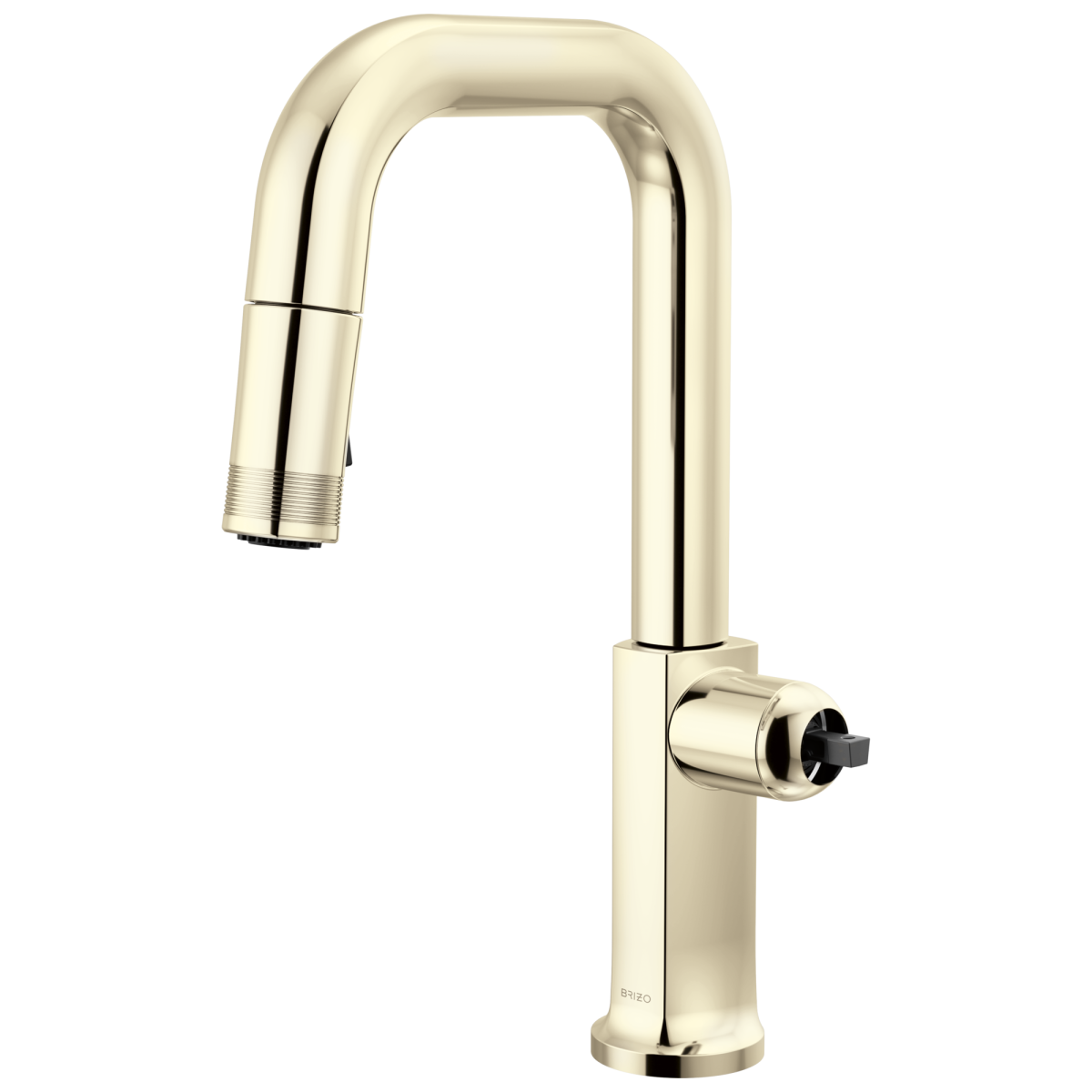 BRIZO Kintsu Pull-Down Prep Faucet with Square Spout - Less Handle — Lumicoat® Polished Nickel
