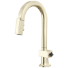 BRIZO Frank Lloyd Wright Pull-Down Prep Faucet with Arc Spout - Less Handle — Polished Nickel