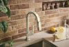 BRIZO Frank Lloyd Wright Pull-Down Prep Faucet with Arc Spout - Less Handle — Polished Nickel
