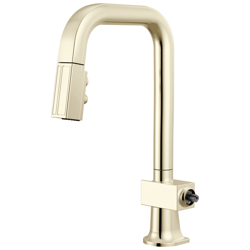 BRIZO Frank Lloyd Wright Pull-Down Prep Faucet with Square Spout - Less Handle — Polished Nickel