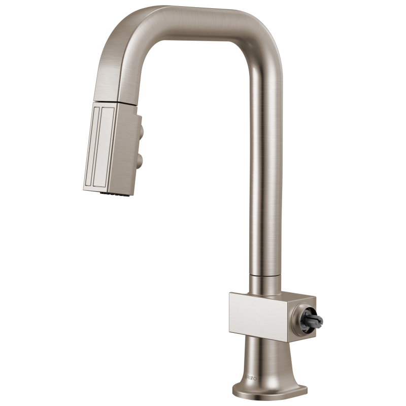 BRIZO Frank Lloyd Wright Pull-Down Prep Faucet with Square Spout - Less Handle — Stainless