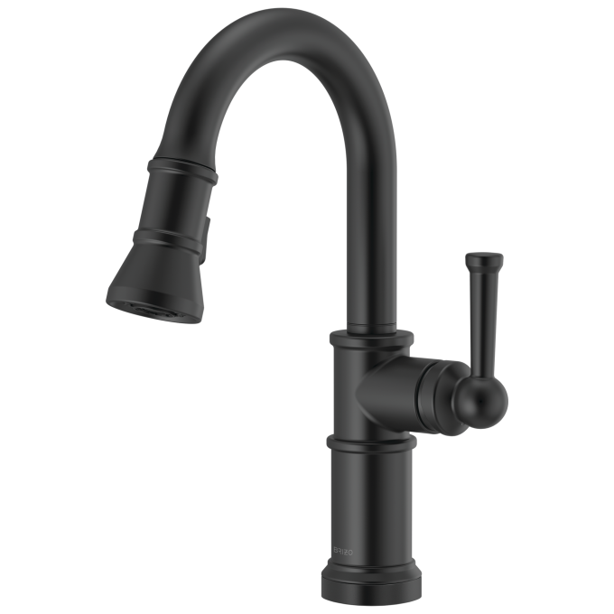 BRIZO Artesso Pull-Down Prep Faucet — Matte Black