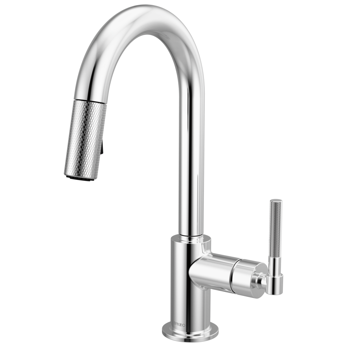 BRIZO Litze Pull-Down Prep Faucet with Arc Spout - Knurled Handle — Chrome