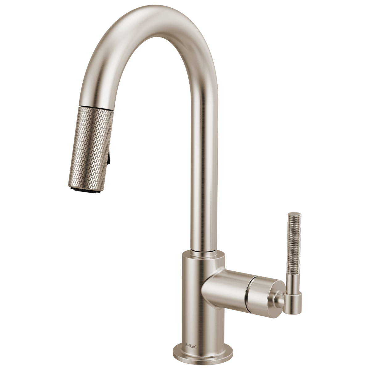 BRIZO Litze Pull-Down Prep Faucet with Arc Spout - Knurled Handle — Stainless