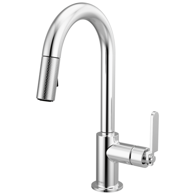 BRIZO Litze Pull-Down Prep Faucet with Arc Spout - Industrial Handle — Chrome