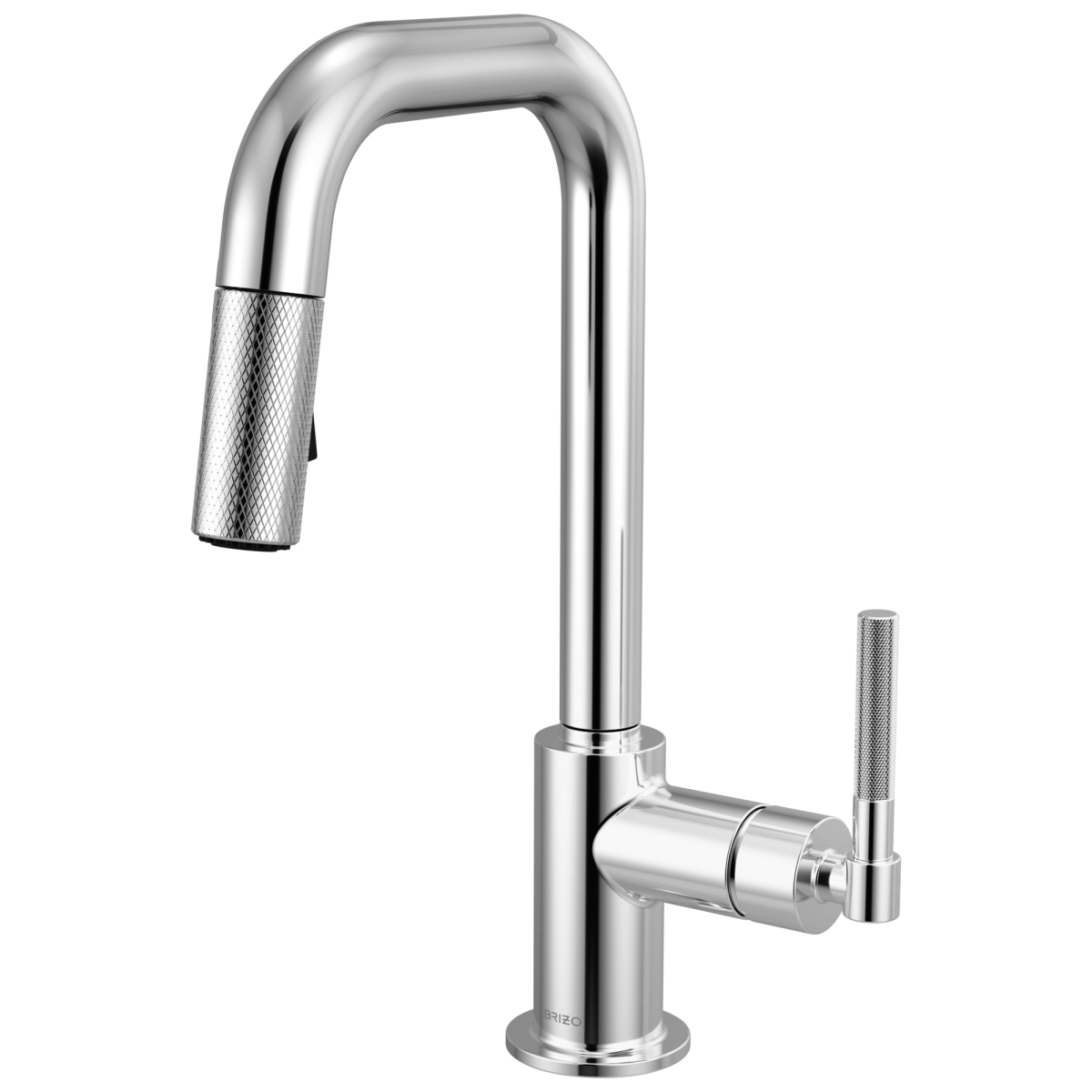 BRIZO Litze Pull-Down Prep Faucet with Square Spout - Knurled Handle — Chrome