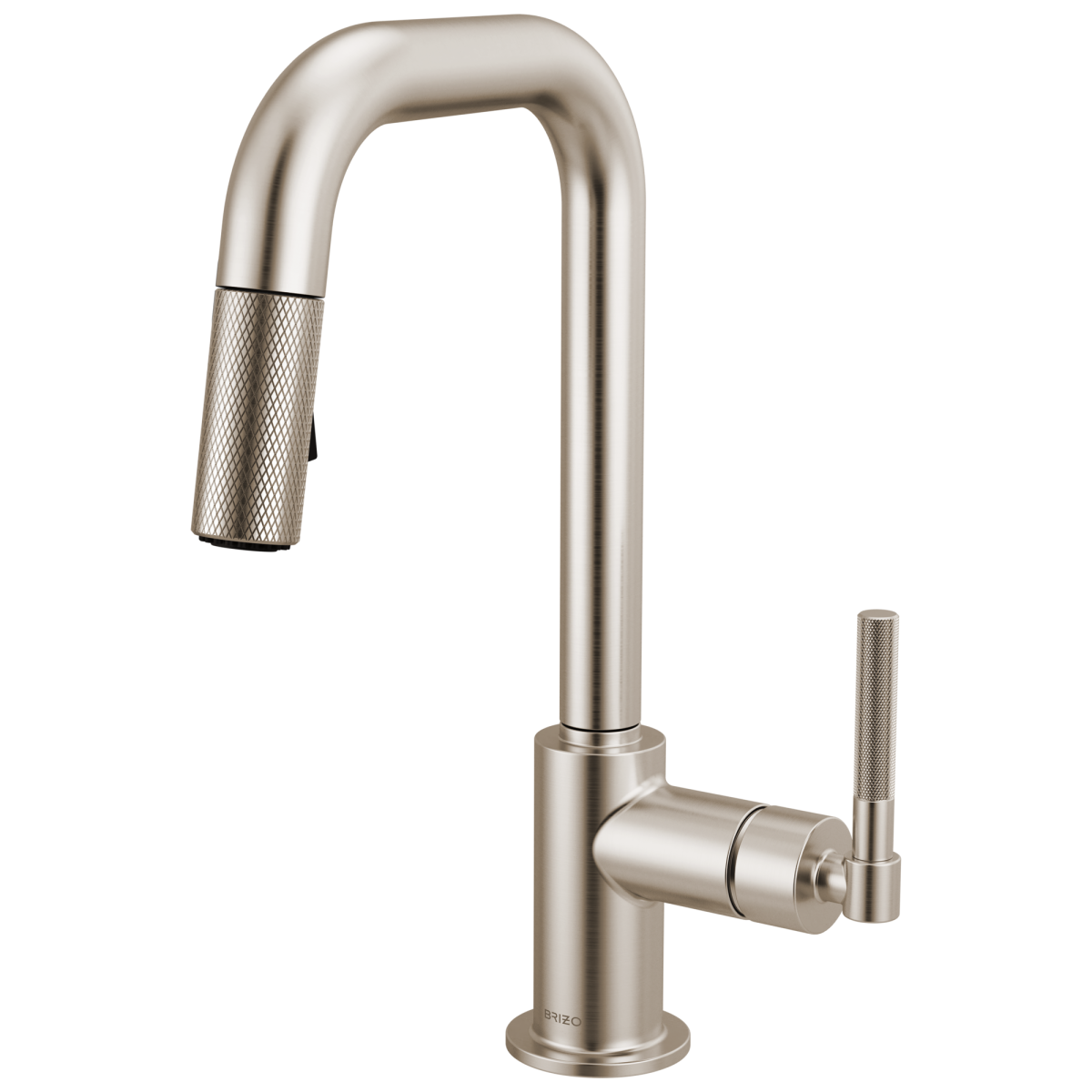 BRIZO Litze Pull-Down Prep Faucet with Square Spout - Knurled Handle — Stainless