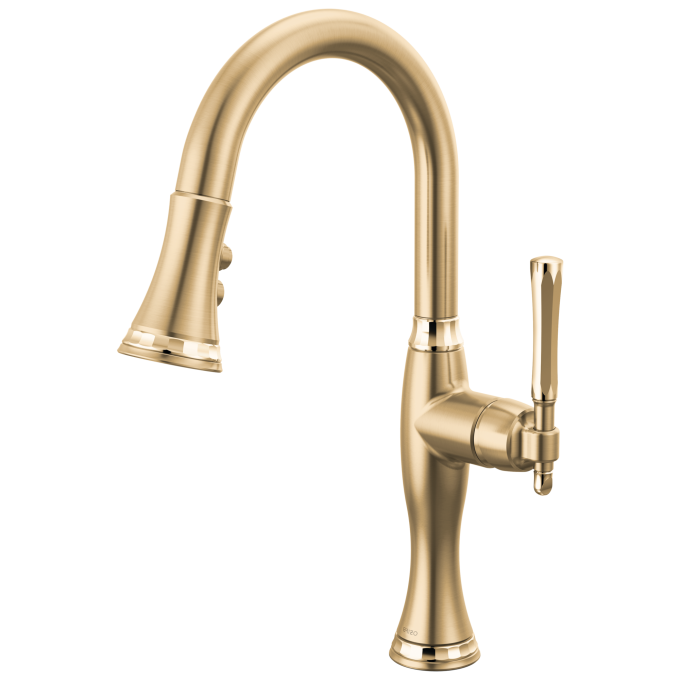 BRIZO Tulham Pull-Down Prep Kitchen Faucet — Luxe Gold / Polished Gold